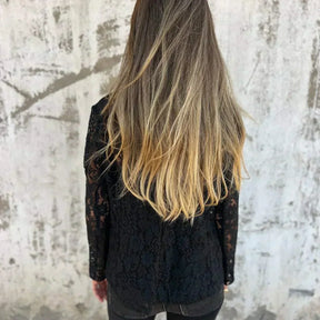Blazer Floral de Renda e Malha